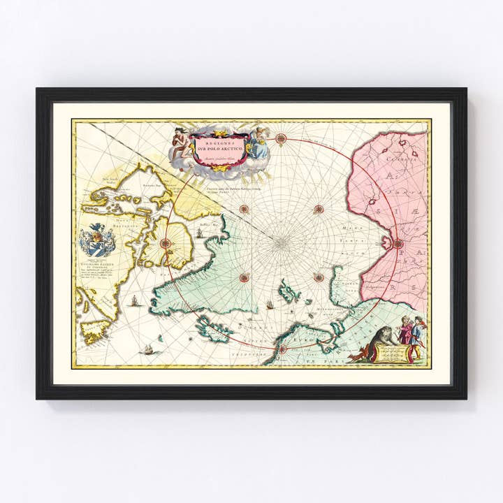 Vintage Map of North Pole, 1665 for wholesale by Ted's Vintage Art