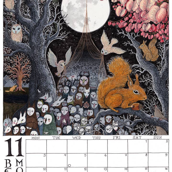 Fox & Comet - Wholesale Calendar - Illustrated Wall Calendar - The Calendar of the Full Moon11