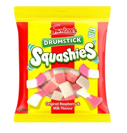 Grandpa Joe's Candy Shop - Wholesale Gummy - Swizzles Squashies Drumstick Original Raspberry/Milk, 12ct