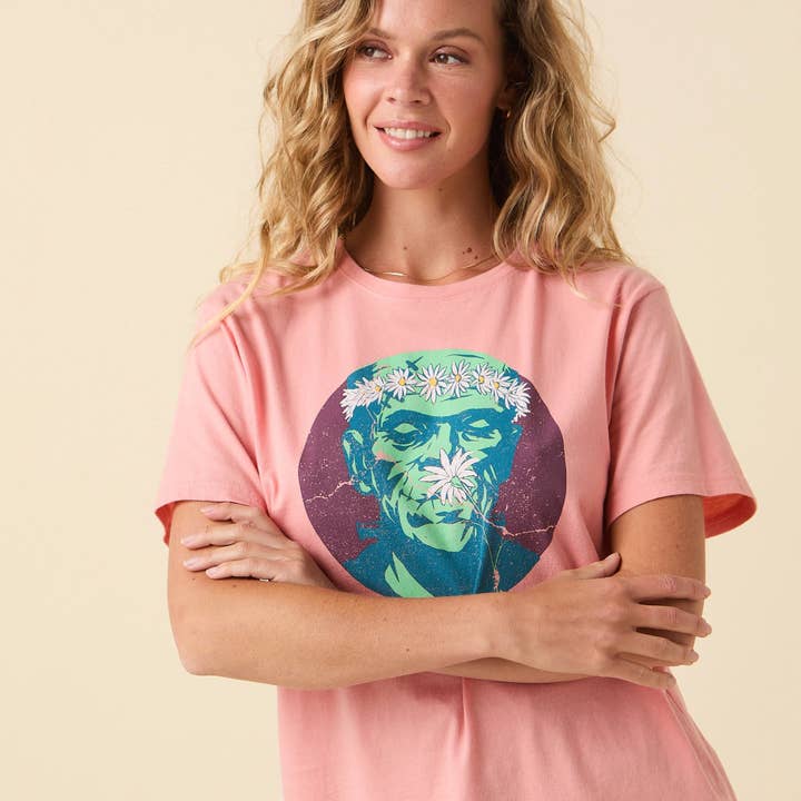 Be My Frankenstein T-shirt - Light Coral for wholesale by Lauren James