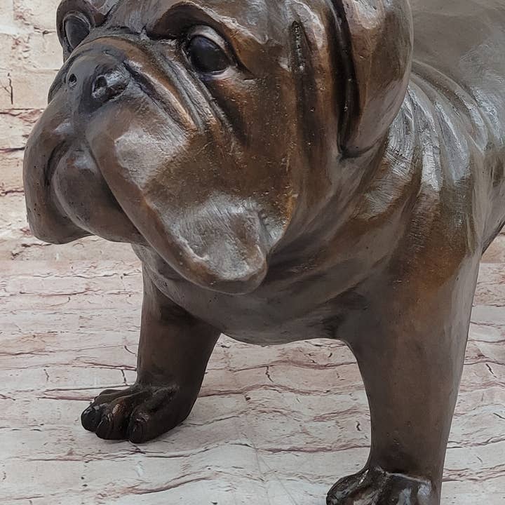 Bronzhaus – Engroshandel Skulptur – Livsstørrelse engelsk bulldog hvalp bronzestatue skulptur figur 14 „x 24"4