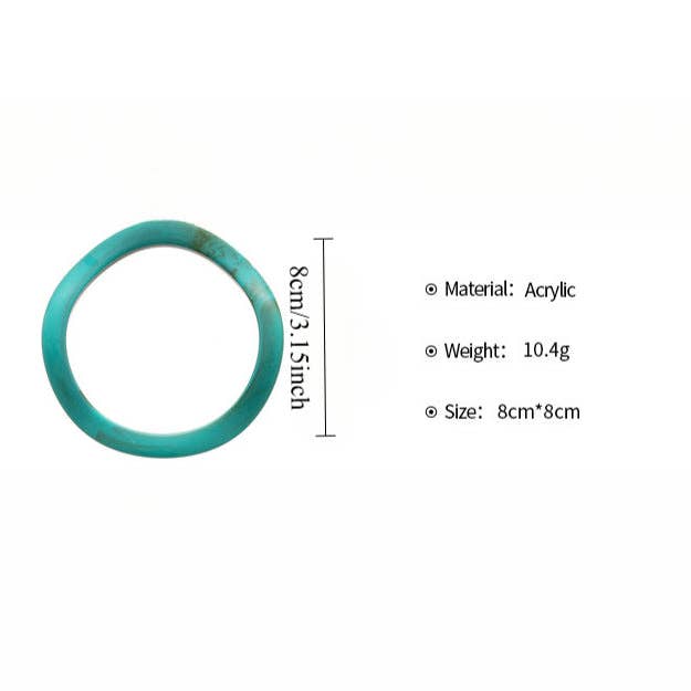 alberalkirk - Wholesale Bangle Bracelet - Acrylic Bangle Multi Plated Vintage Minimalist S5P0684