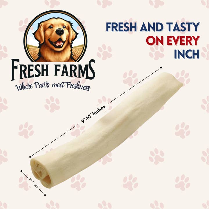Fresh Farms Pet - Wholesale Pet treats – Dog - Premium Rawhide Economy Box: 2 Bags 20PK 9-10" Rolls + 1 Bag 50PK 5-6" Rolls2