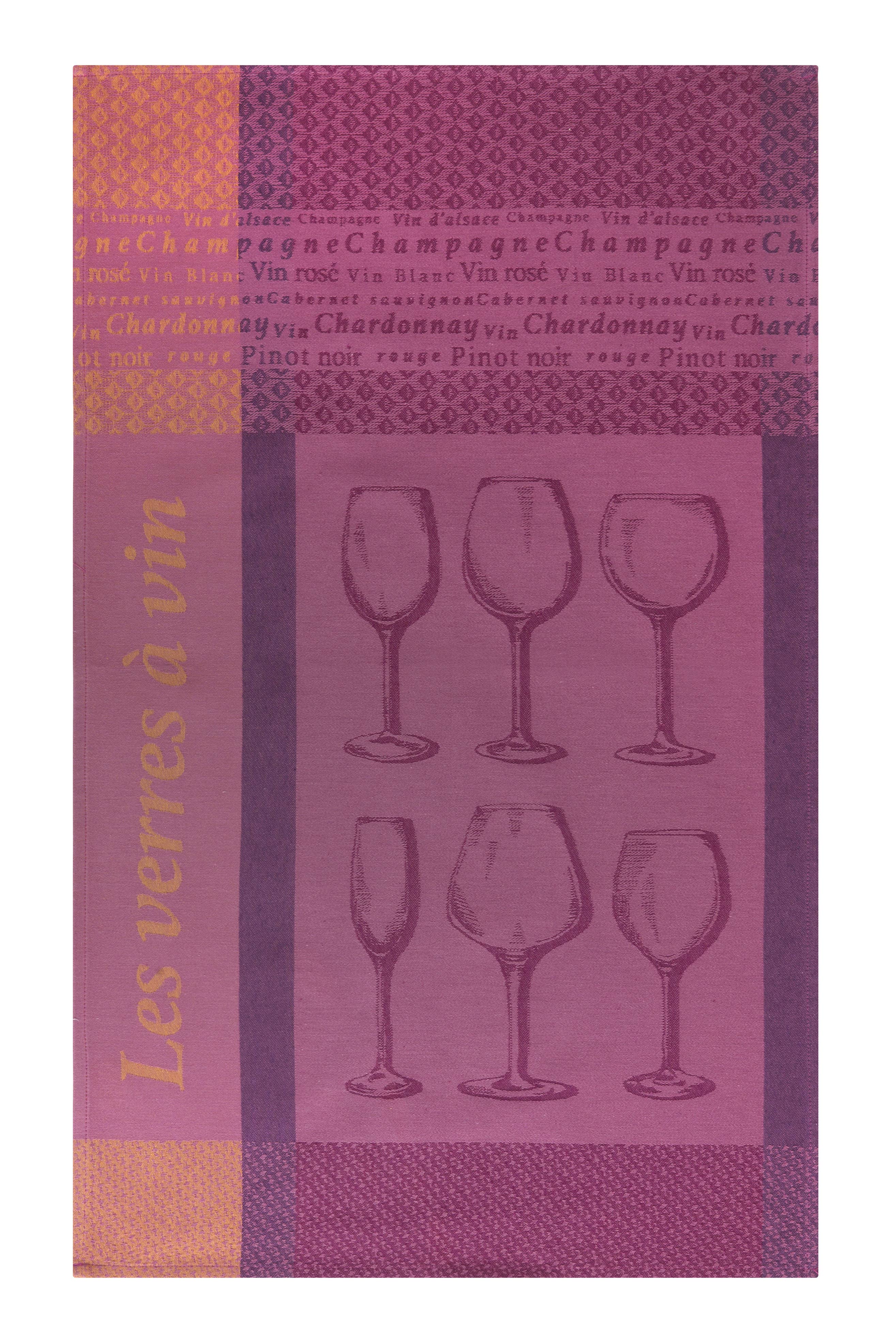 Coucke - Wholesale Tea Towel - Verres A Vin - Jacquard Tea Towel 50x75 in Cotton