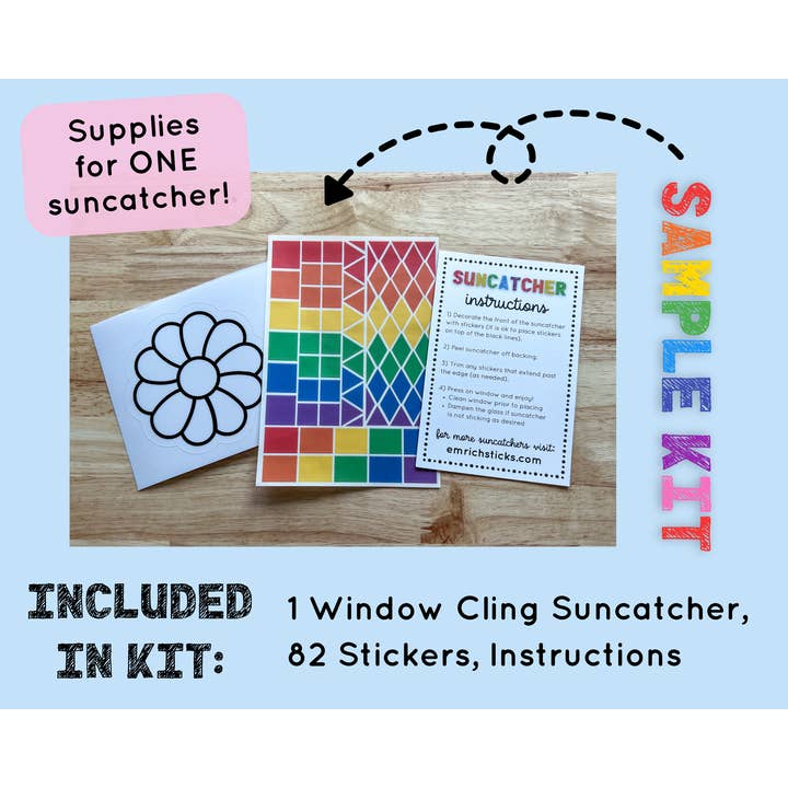 Calenlou Crafts - Wholesale DIY Craft Kit - Kids - Cross Suncatcher Sticker Craft Kit for Kids