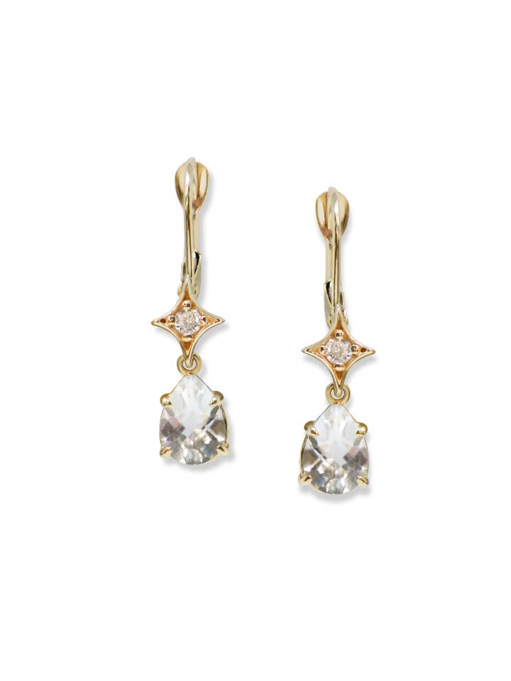 Jac+Jo Emilia Gothic Star Pear Drop Earrings for wholesale by ANZIE