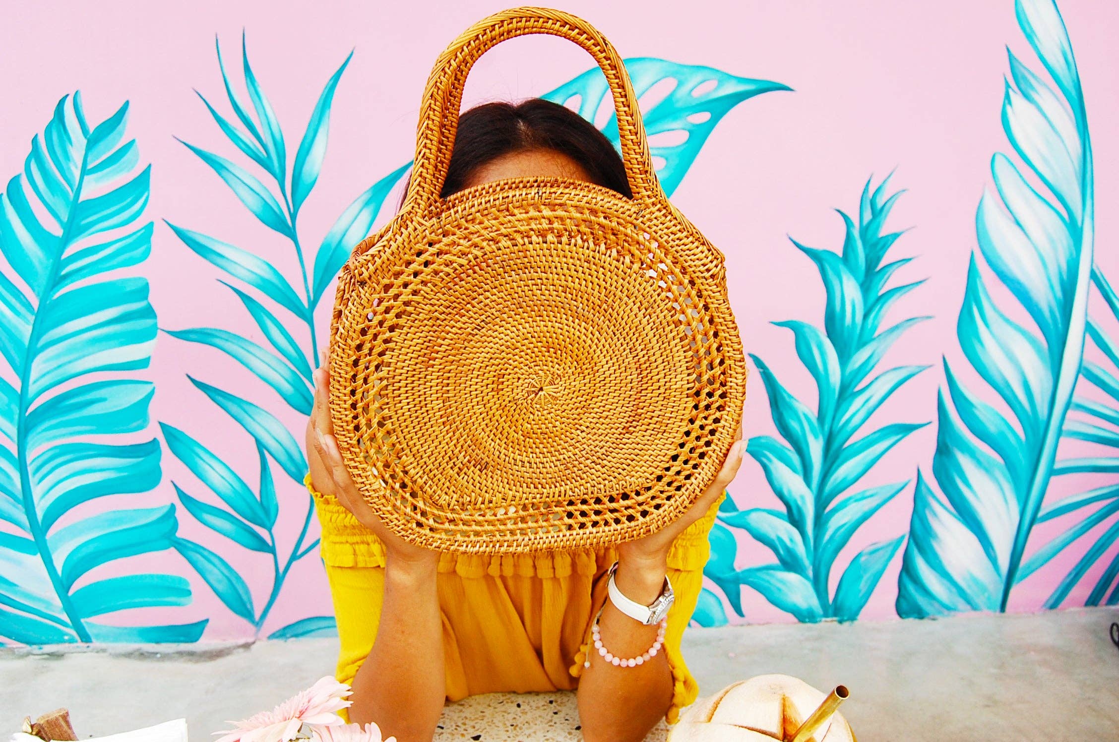 The Artisan and Company - Wholesale Top Handle Bag - Women's - Top Handle Ata Bali Basket Bag1