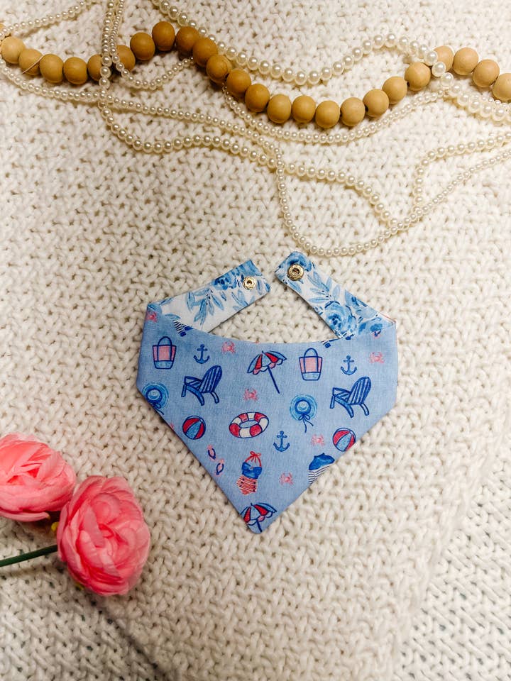 Beach Dog Bandana, Coquette Snap On Pet Scarf for wholesale by StellaLoo