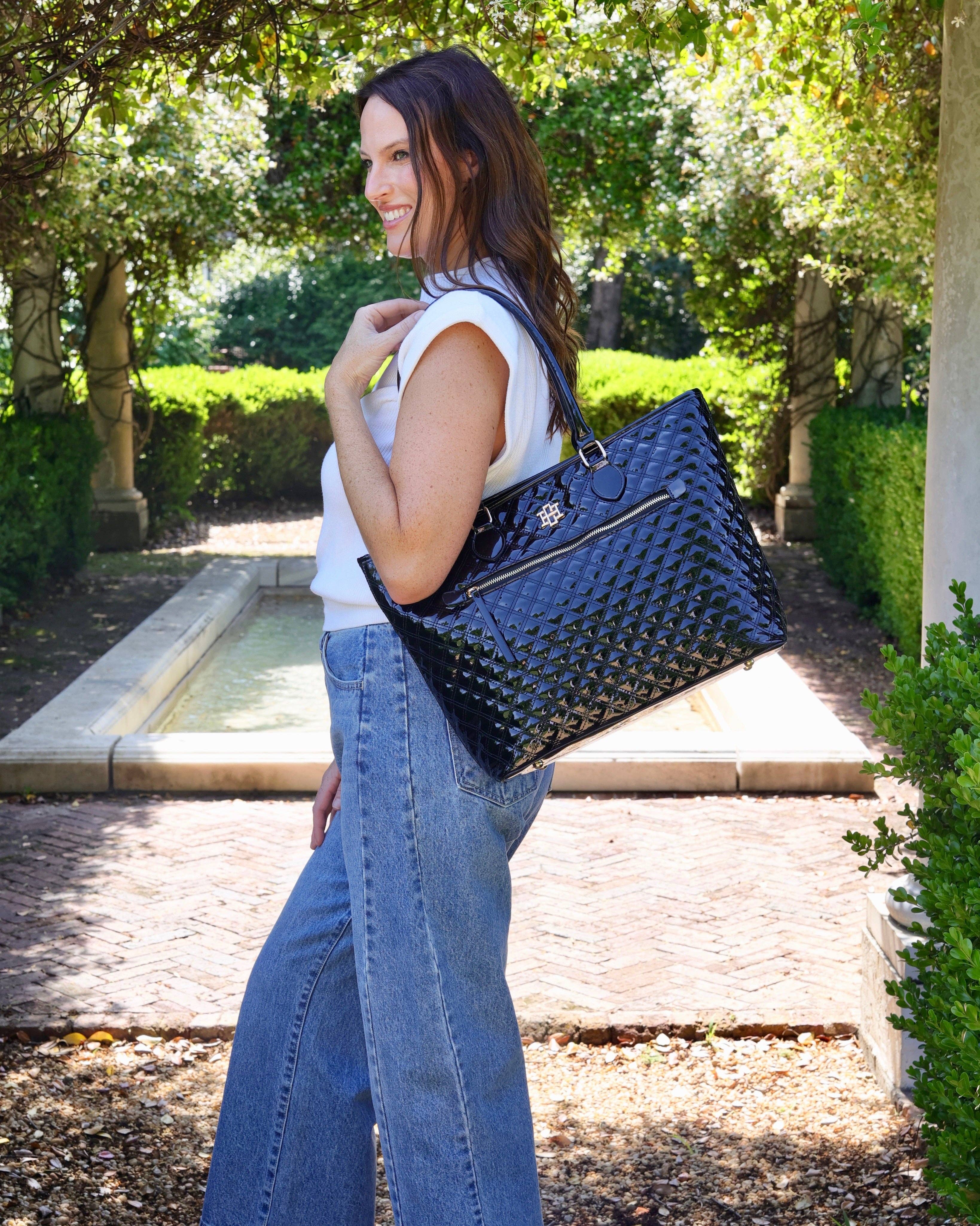 Caroline Hill - Wholesale Tote Bag - Women's - Jayden Tote Black Patent SQ11