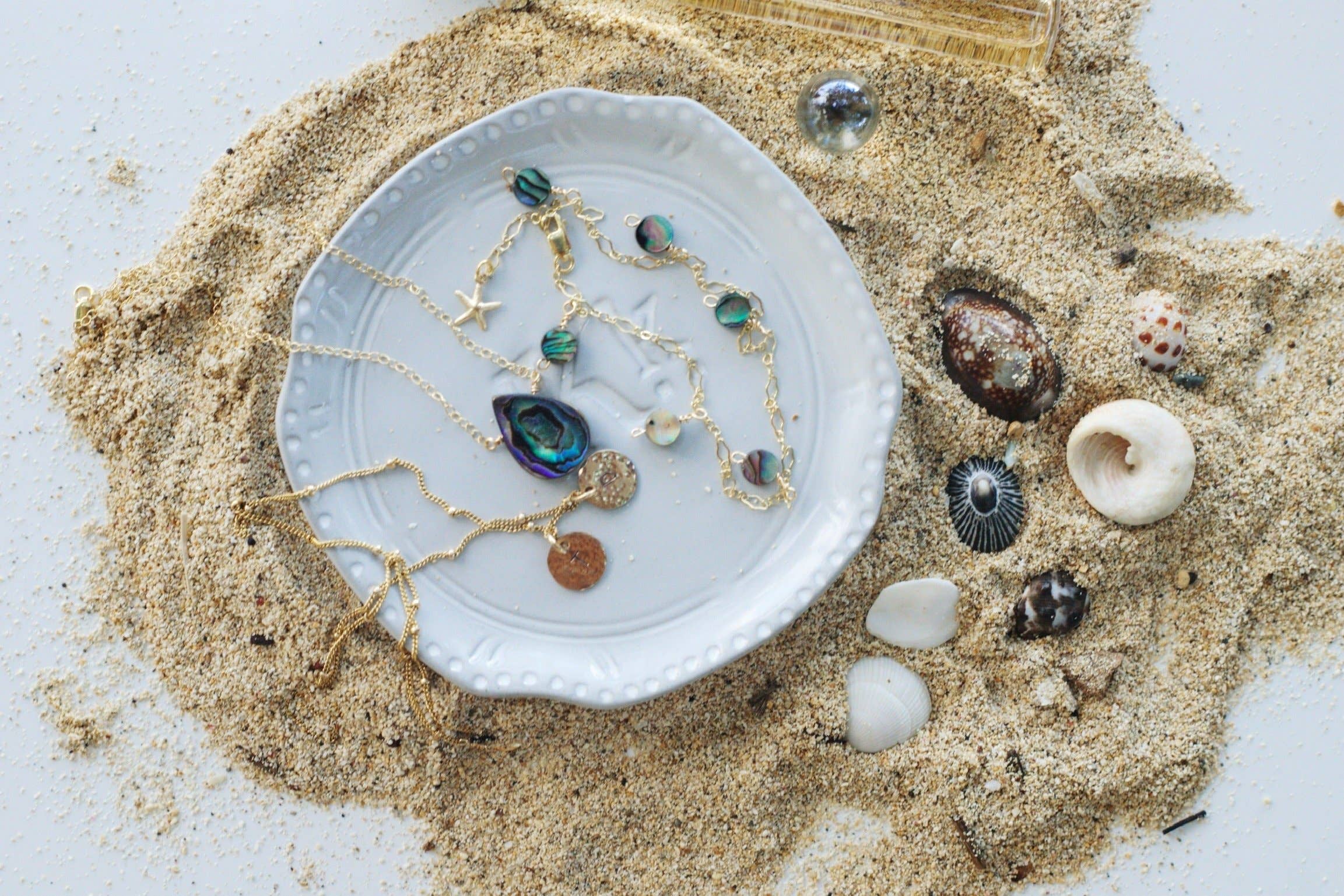 Salty But Sweet - Wholesale Charm/Dangle Bracelet - Abalone Shell Gold Chain Bracelet6