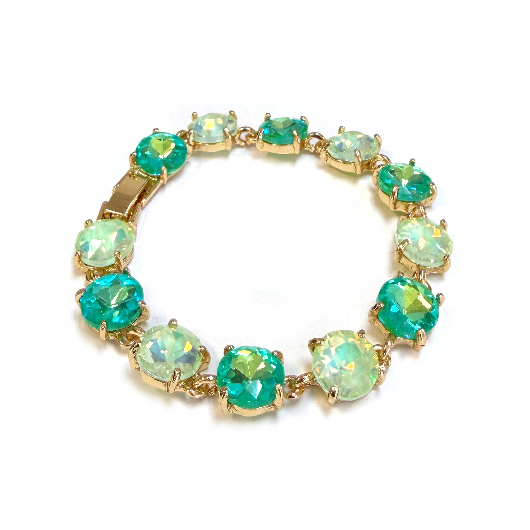 StarryNYC - Wholesale Link & Chain Bracelet - Round Cushion Cut Crystal Glass Linked Bracelet36