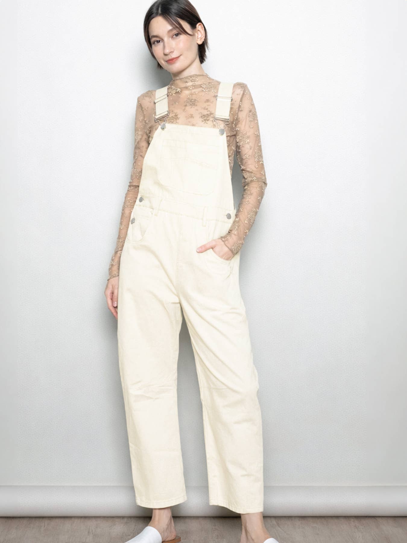 Elloh Collection - Wholesale Overalls - Women's - Relaxed Fit Barrel Leg Cotton Overall w Adjustable Straps16