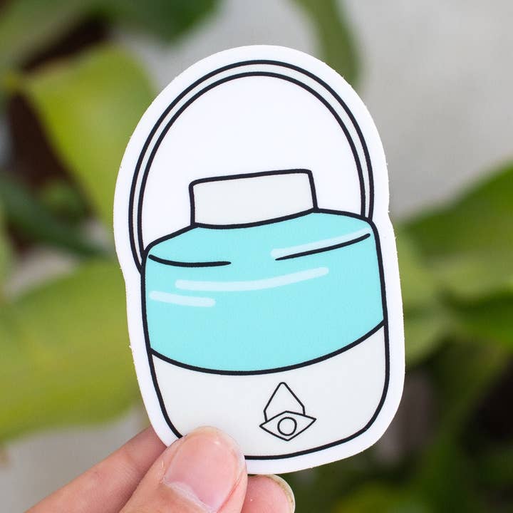 Autocollant vintage pour refroidisseur d'eau avec aimant, bleu turquoise, vin pour la vente par Extremely Retro