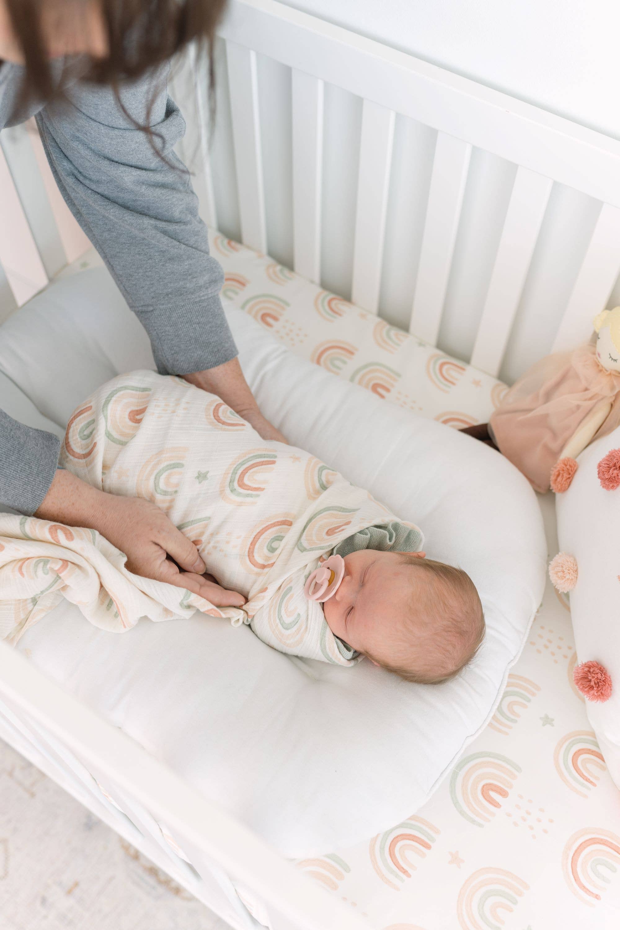 Crane Baby - Vente Ensemble de langes – bébé - Parker, 2 pièces Ensemble d'emmaillotage (papillon/arc-en-ciel)2