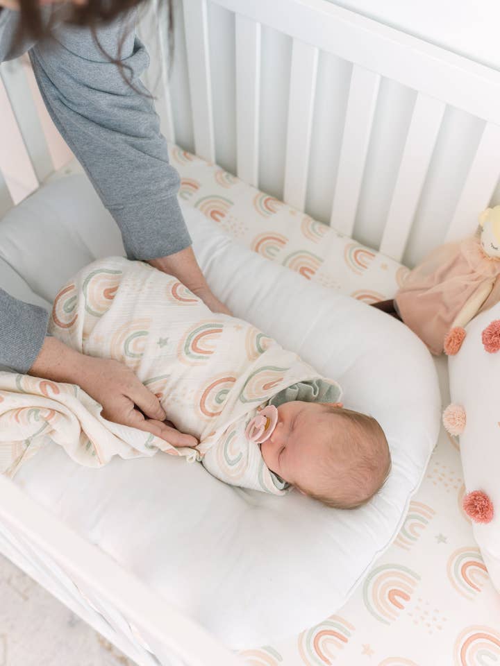 Crane Baby - Wholesale Swaddle Set - Baby - Parker 2-pc. Swaddle Set (Butterfly/Rainbow)2