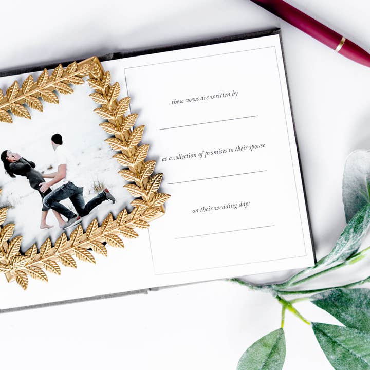 Duncan & Stone Paper Co. - Wholesale Journal/Diary - Wedding Vow Books - Wedding Keepsake Book w/Gold Foil Linen