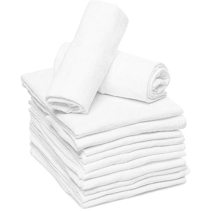 White Baby Cloth Diapers Reusable 100% Cotton (24 x 24 inches) for wholesale on Faire