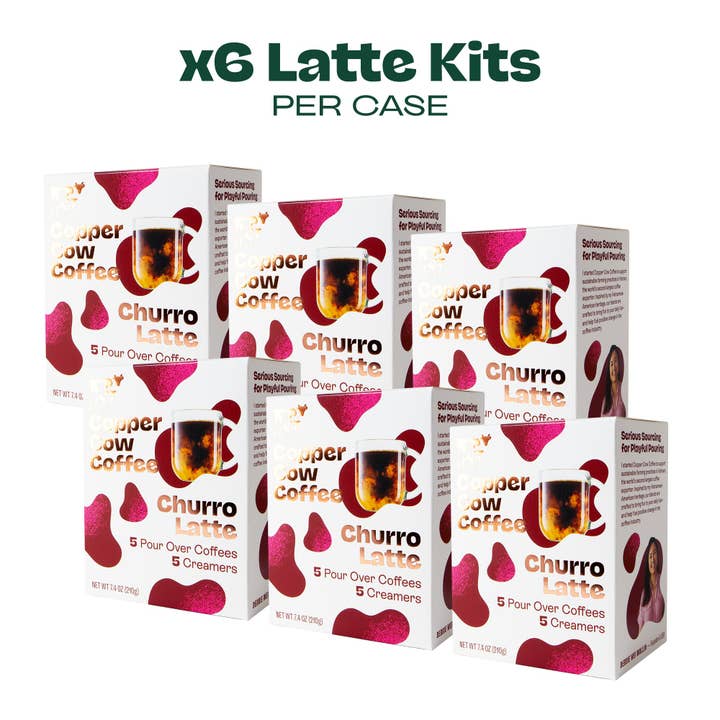 Copper Cow Coffee - Wholesale Ground coffee - Latte Kit - Churro (5ct) I 6 Pack Case