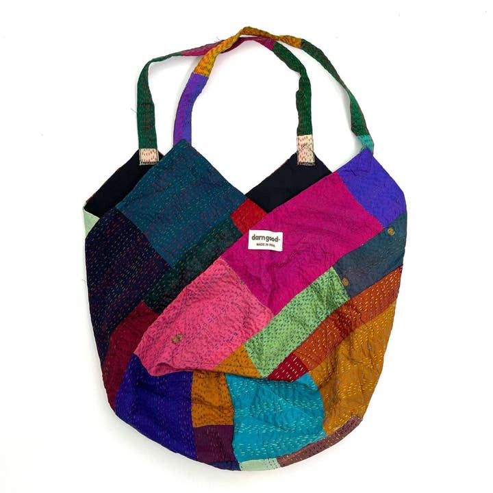 Samosa Kantha Stitch Bag for wholesale by Darn Good Yarn