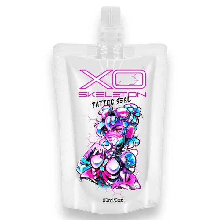XO Skeleton Tattoo Seal for wholesale by Crybaby Vegan Skincare