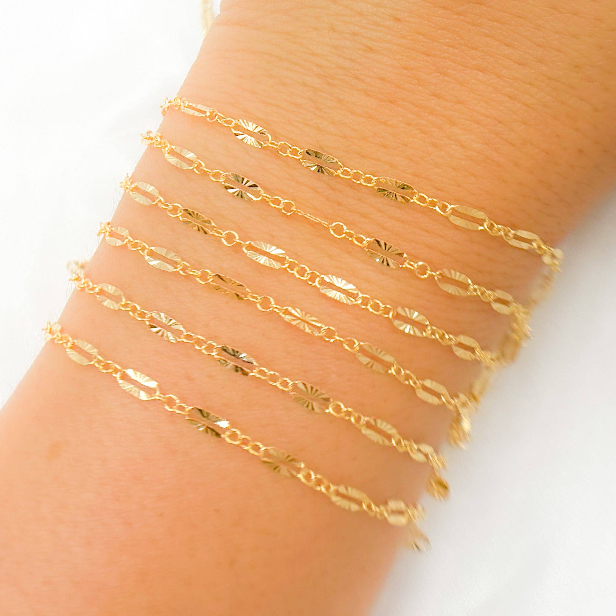 Tresor Jewelry Inc. - Wholesale Link & Chain Necklace - 163SBSFGF. 14K Gold Filled Diamond Cut Marina Link Chain0