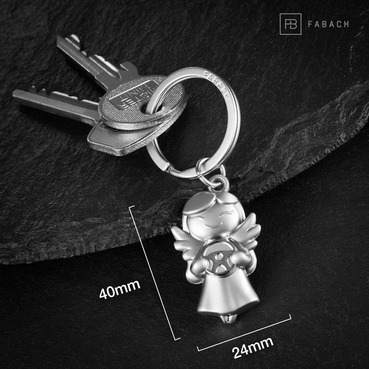 FABACH – Die Schlüsselanhänger-Schmiede – Großhandel Schlüsselanhänger – Unisex – "Star" Schutzengel Schlüsselanhänger - Glücksengel mit Lenkrad - Engel Glücksbringer9