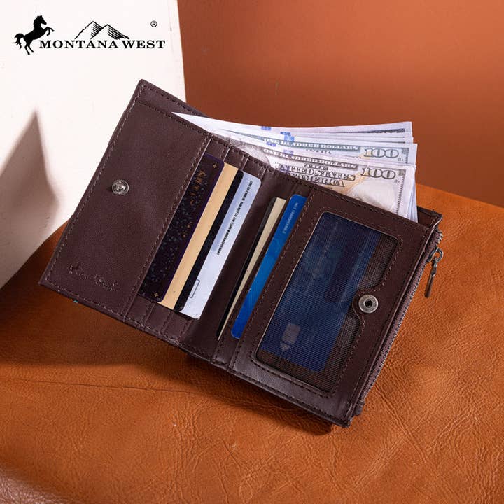 REMOVED BRAND - Vente Portefeuille – femme - MW1317-W052 Portefeuille de la collection brodée aztèque Montana West4