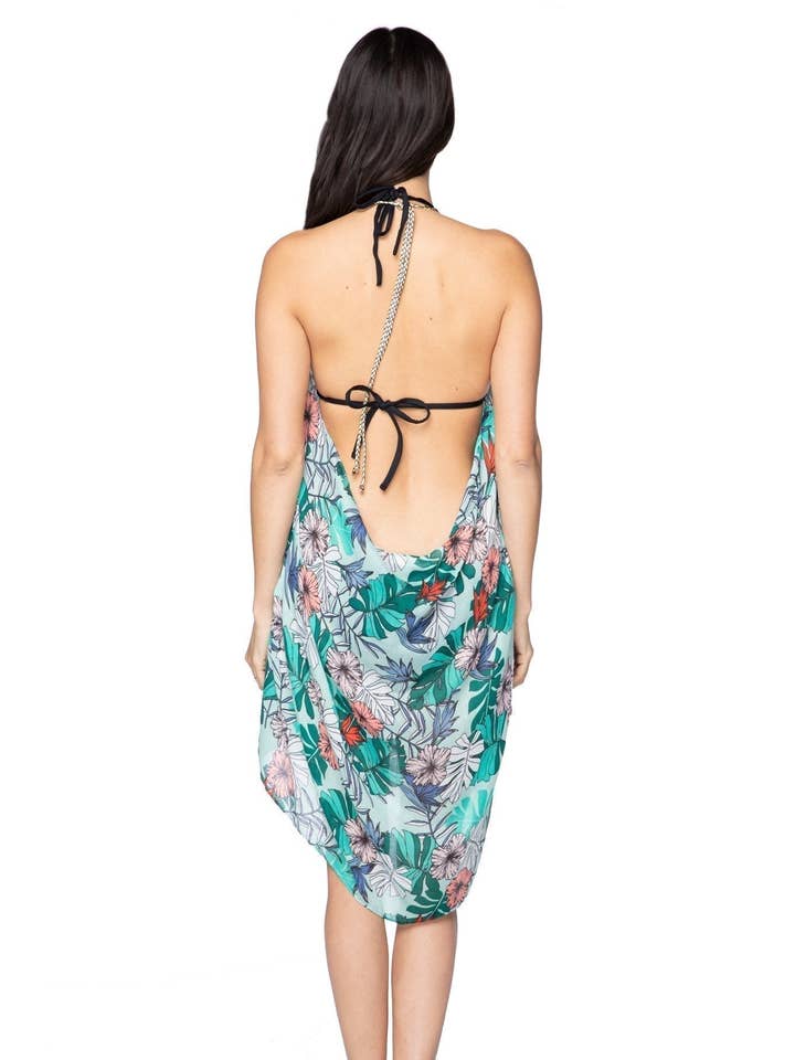 Multi Copricostume corto Maxi Halter con stampa dei Caraibi in vendita all'ingrosso su Faire