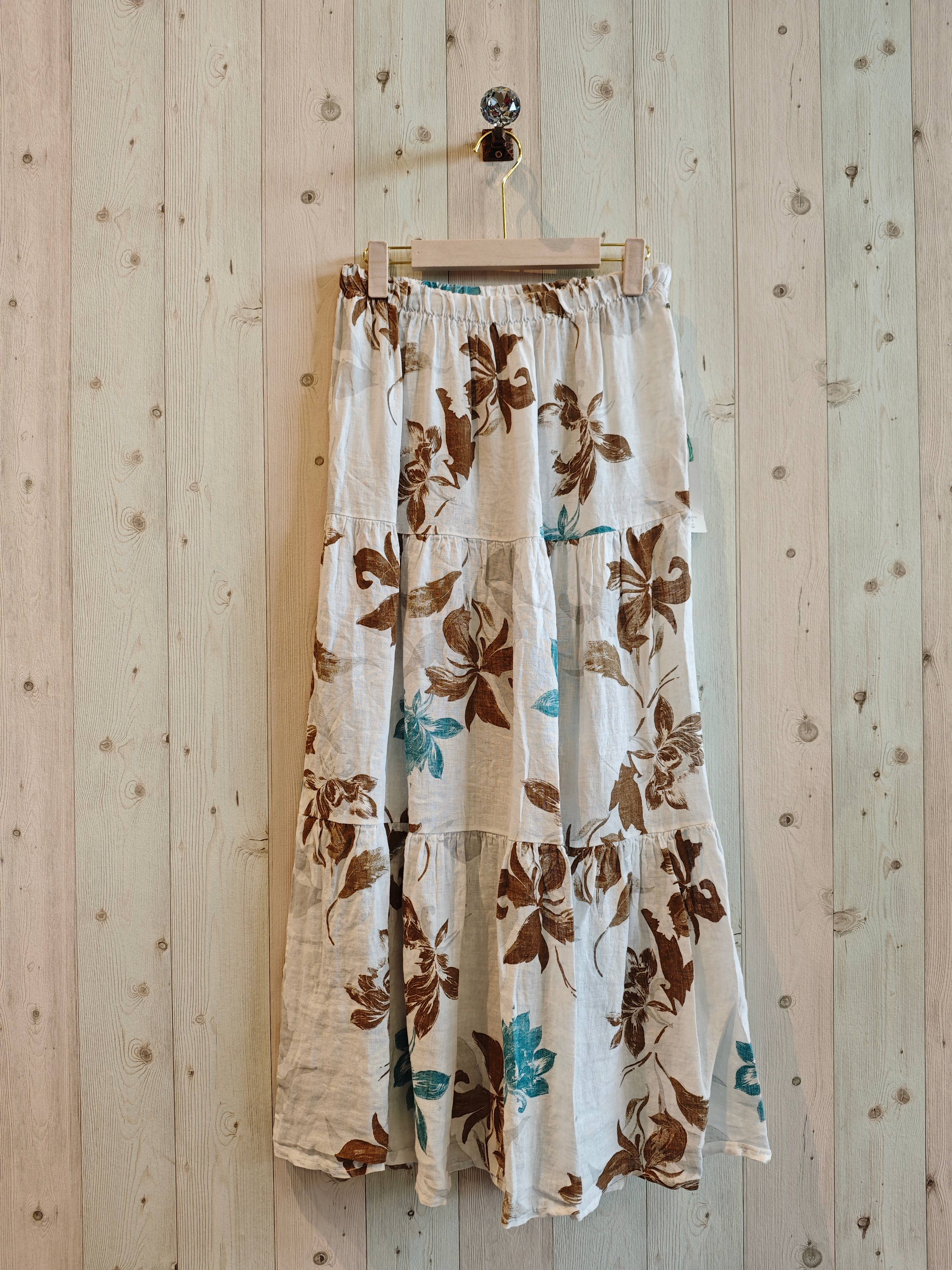 Linen & More - Wholesale Skirt - Women's - REF 80202 100% LINEN PRINTED SKIRT5