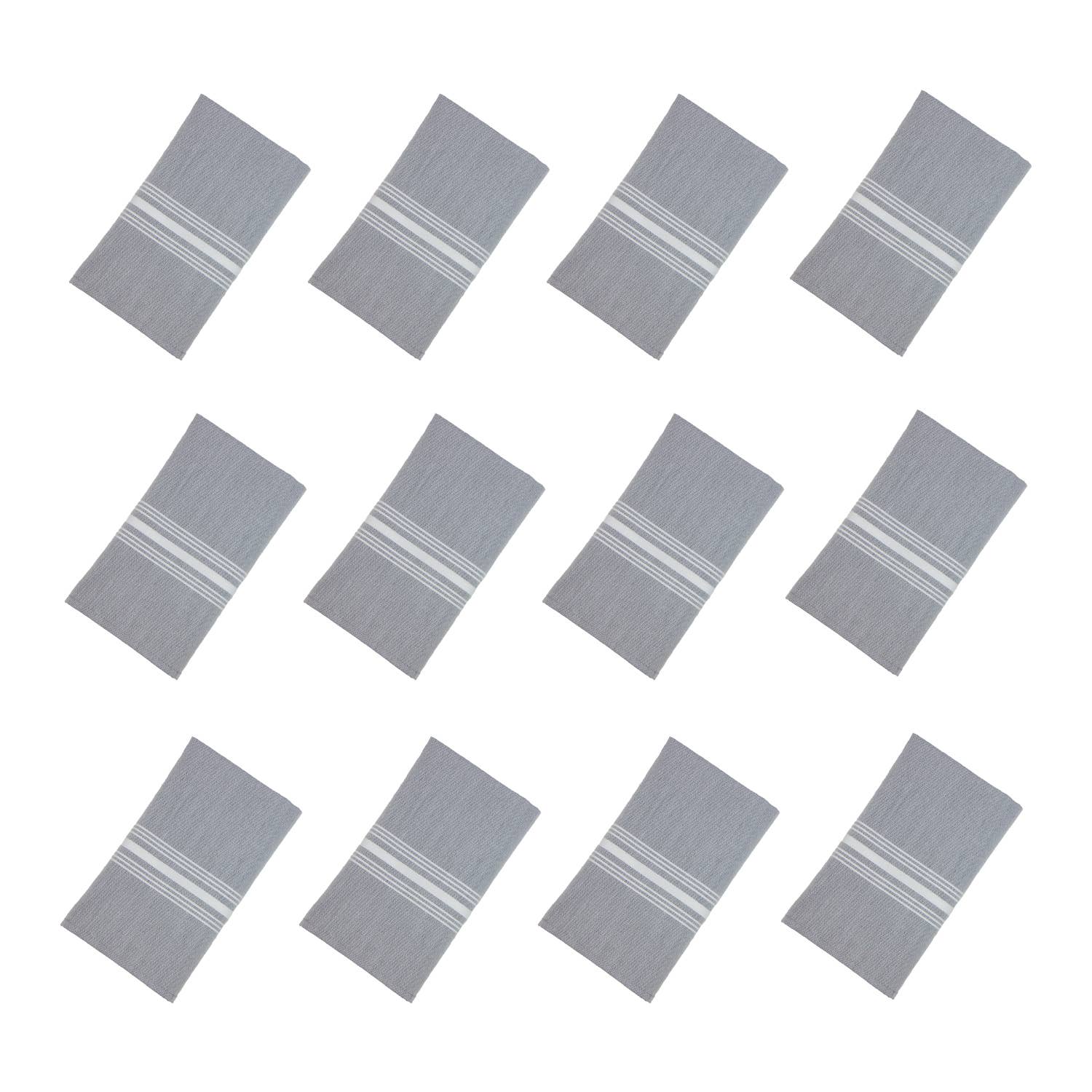 Arkwright Home - Wholesale Dinner & Cloth Napkin - Striped Bistro Napkins (12pk) - Spun Polyester, Colors,18x2223