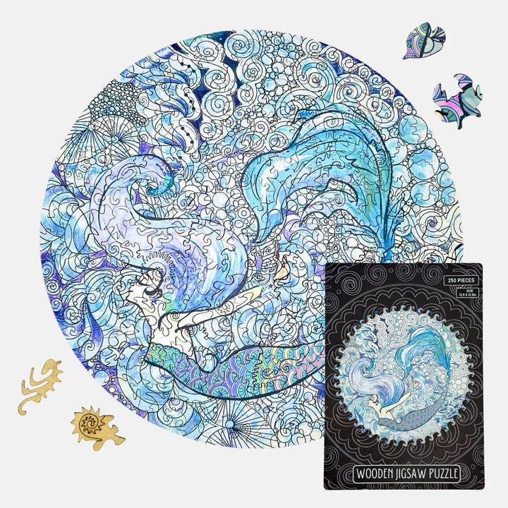 LMo Designs - Wholesale Puzzle - Adult - Dreamy Mermaid Wooden Jigsaw Puzzle for Adults, 250 Pieces1
