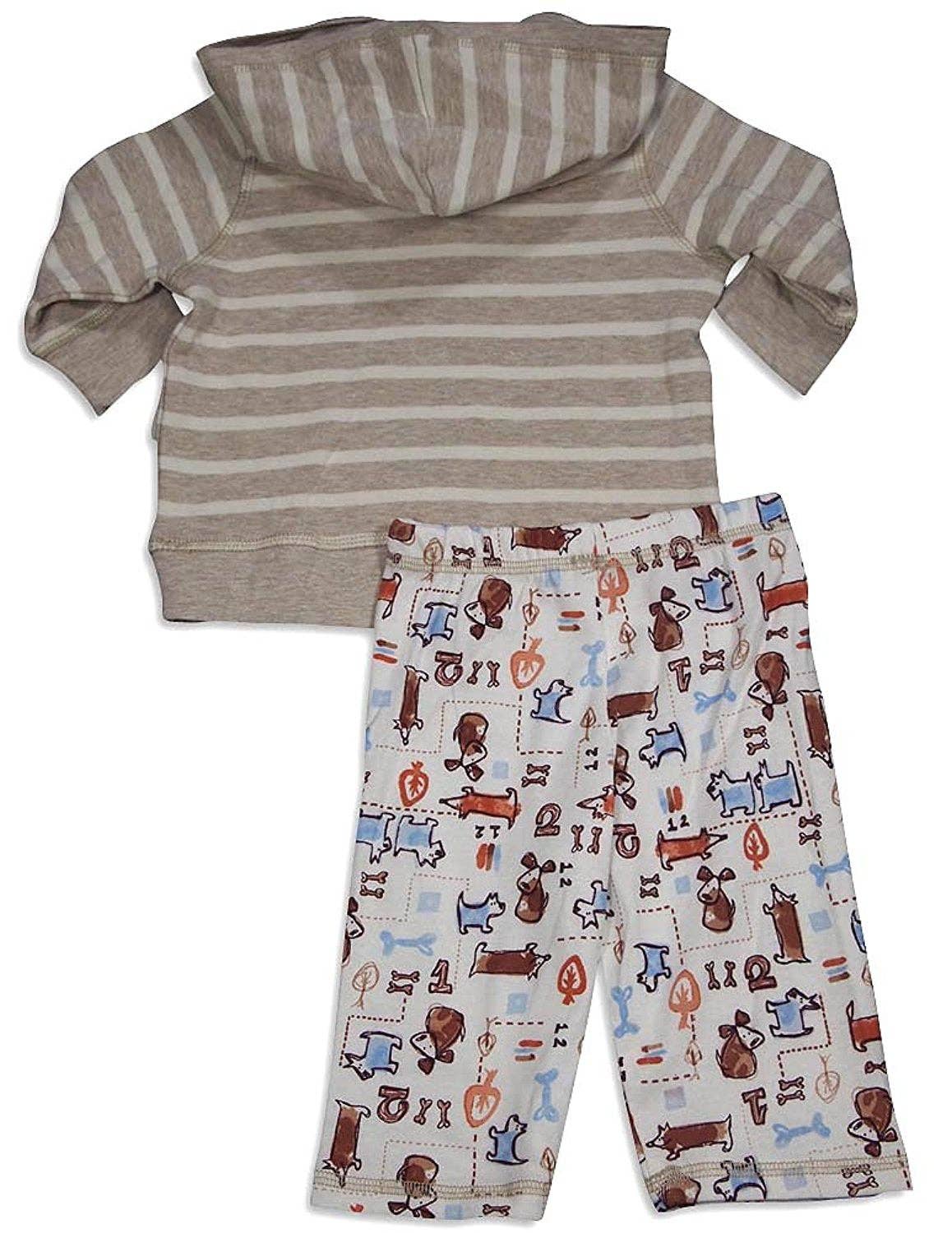 BEIGE Pepper Toes - Baby Boys Long Sleeve Dog Hoody Pant Set for wholesale on Faire2