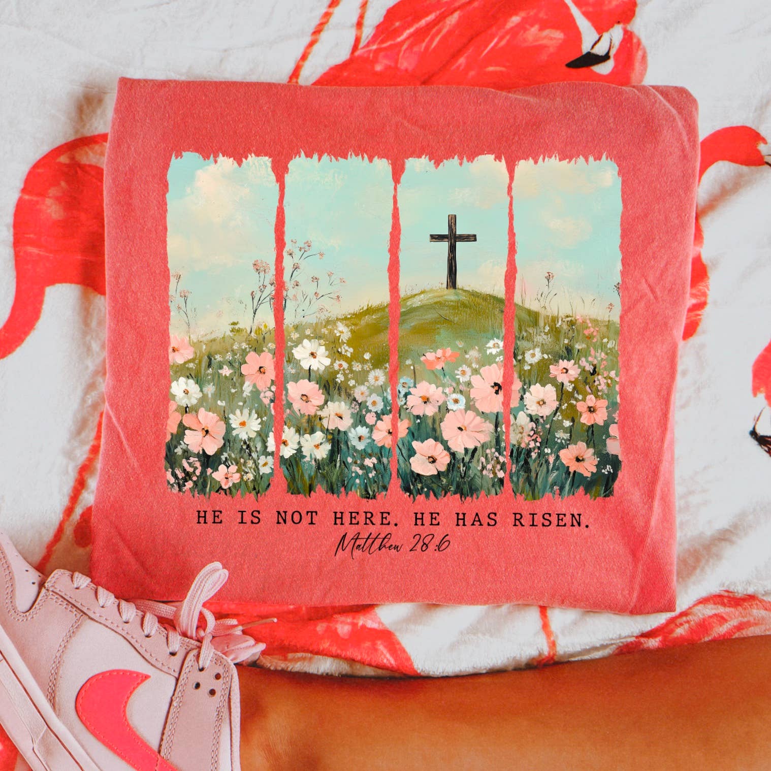 Shoppe SHC – wholesale T-shirt med logga - Dam – Han har uppstått | Påsktröja | Comfort Colors22