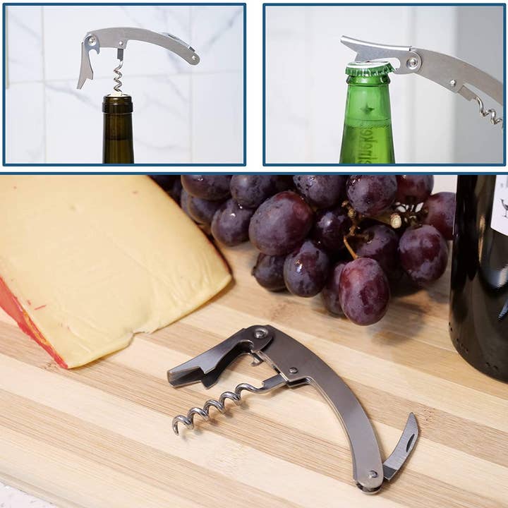 EcoQuality – wholesale Bottle/wine opener – Stainless Steel Bar Corkscrew with Foil Cutter - Wine Bottle