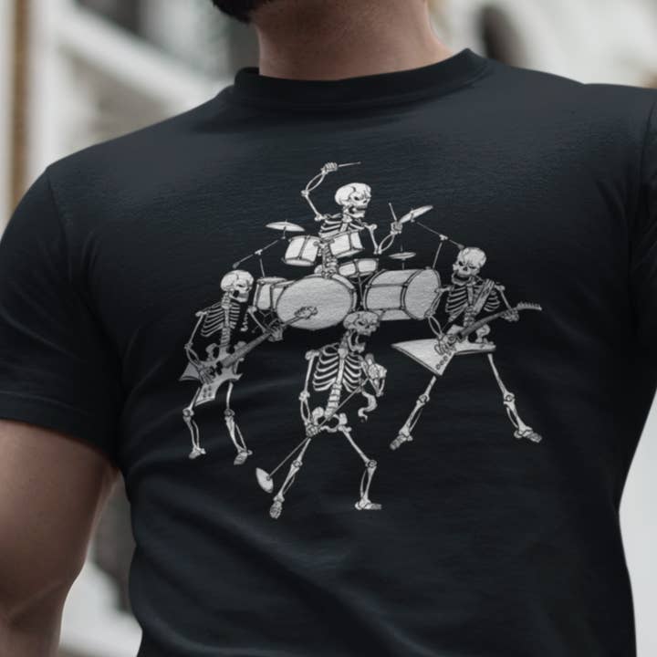 Skeleton Band - 4.5 oz Cotton T-Shirt for wholesale by Taboo Apparel