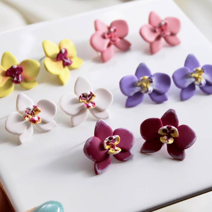 Studio Niani – wholesale Stud/post earrings – Orchid Earrings, Stud Earrings, Botanical Bridal Jewelry2