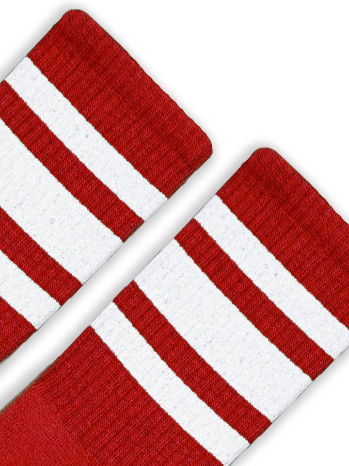 SOCCO White Striped Crew | Red for wholesale on Faire