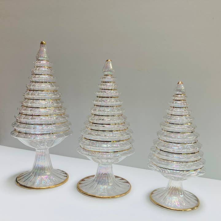 Dandarah - Wholesale Kerstdecoratie - Geblazen glazen tafelblad kerstboom - witte spar