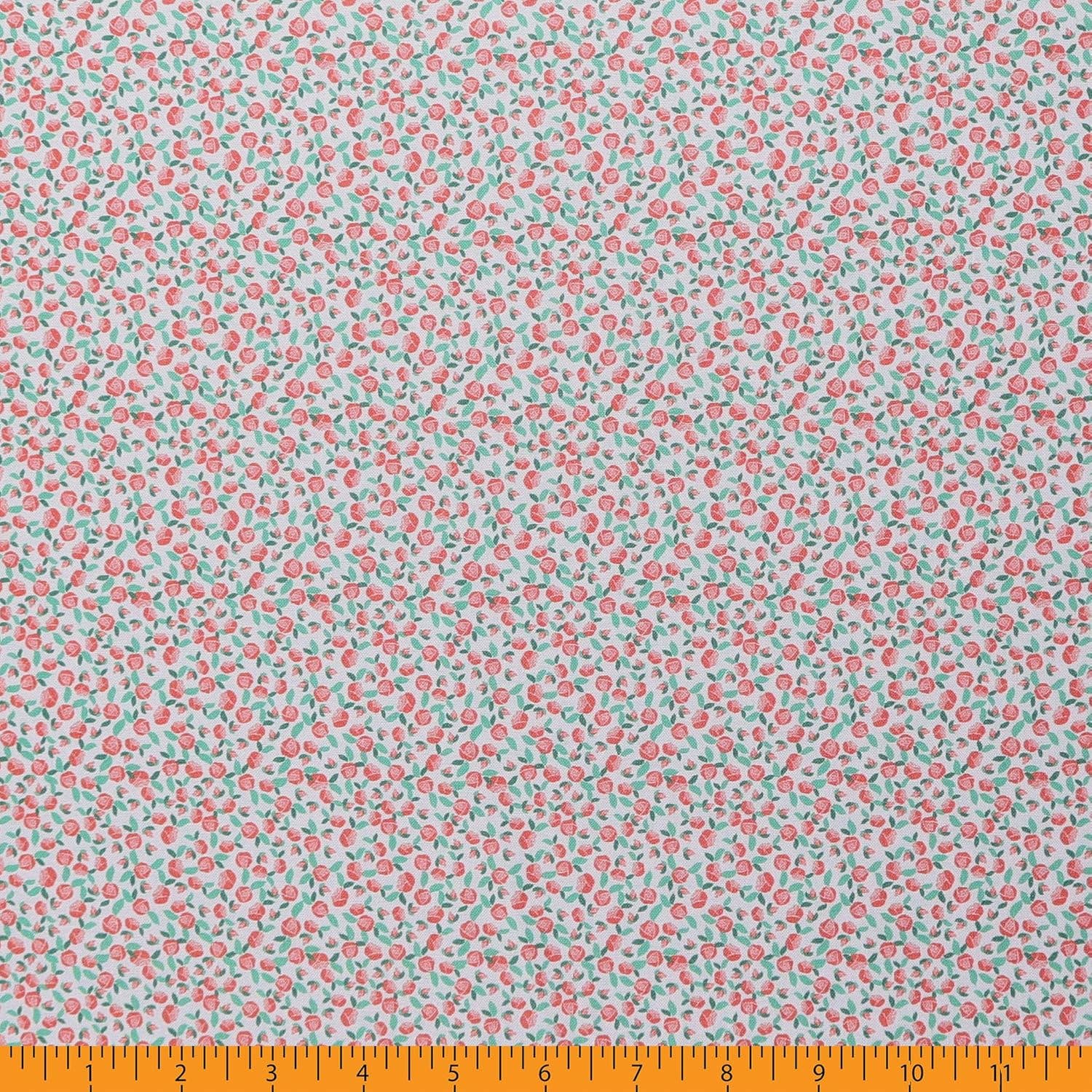 Mook Fabrics - Wholesale Fabric - Cotton 100% 45" Calico Flowers Fabric by the Yard - Coral1