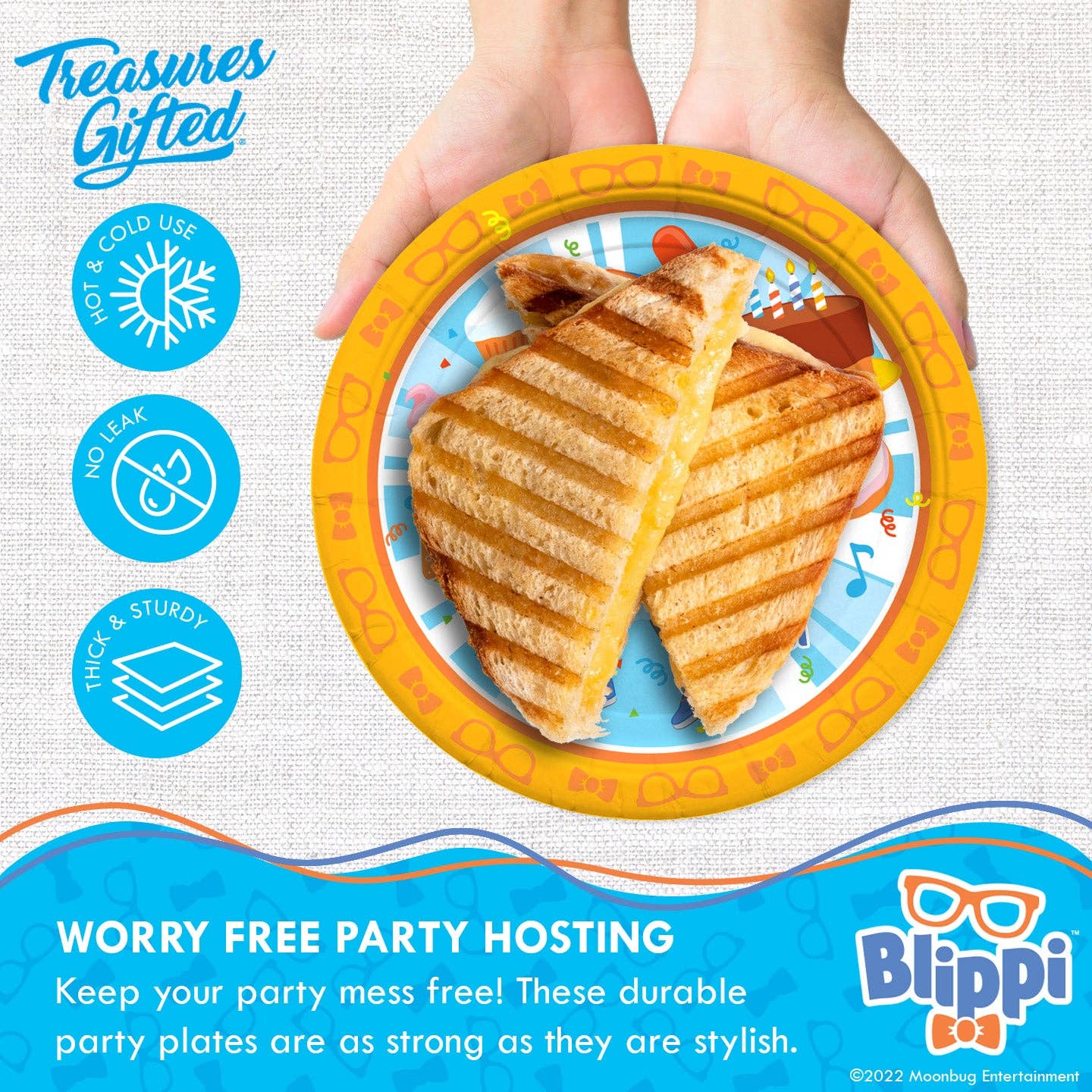 Treasures Gifted - Wholesale Disposable Plate - Blippi Plates 9in - 8pk - Blippi Party Supplies2