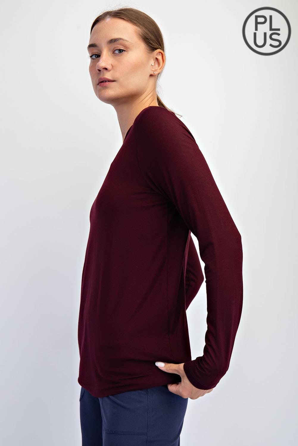 Rae Mode - Wholesale Lounge Top - Women's - PLUS SIZE VISCOSE MODAL LONG SLEEVE TOP16