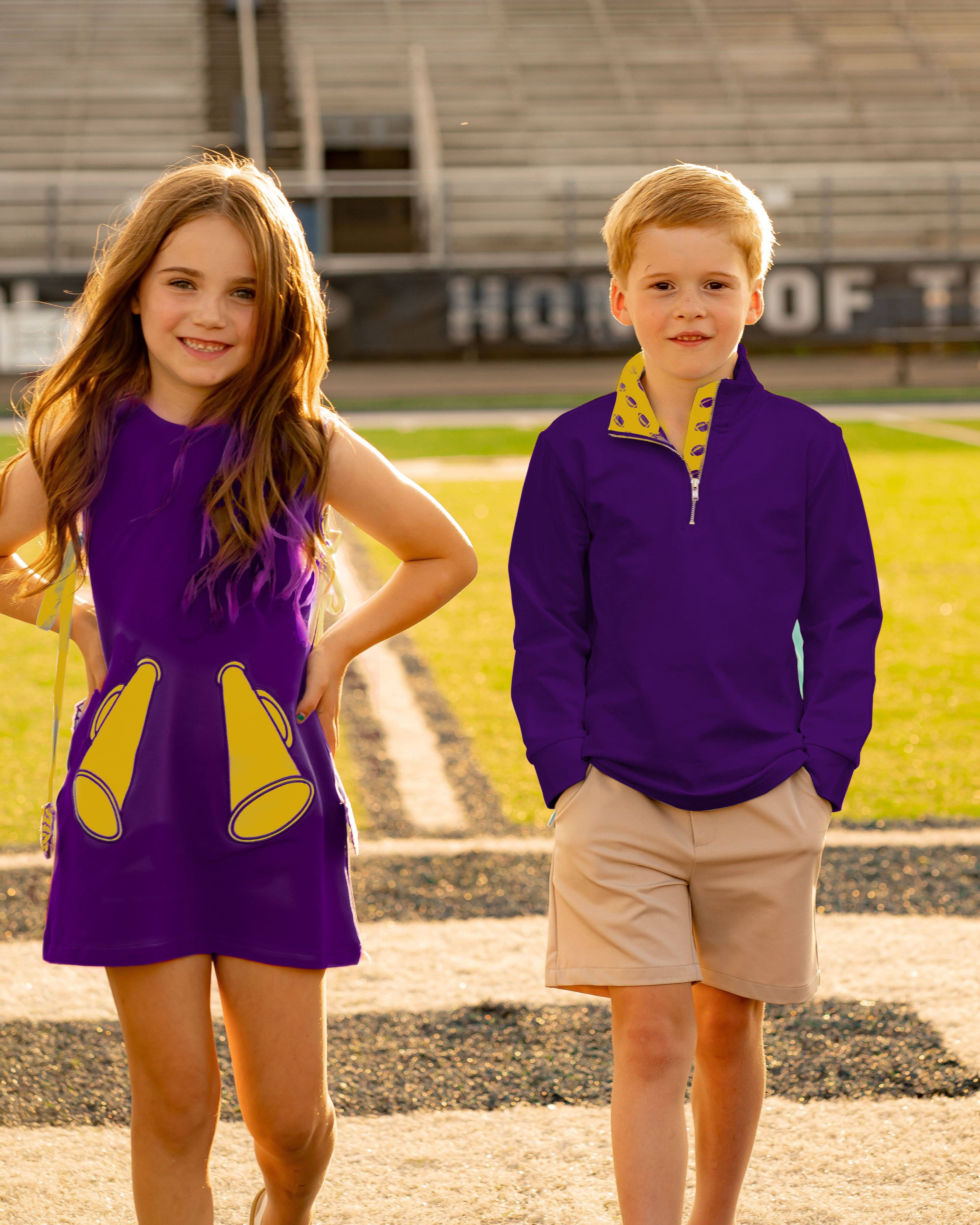 The Yellow Lamb - Wholesale Dress - Kids - Game Day Jumper - Purple and Gold3