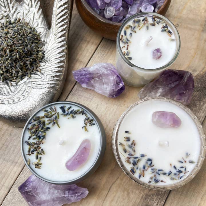 Rage Gems & Jewelry - Wholesale Travel Candles - Amethyst & Lavender Candle and Stash Jar4