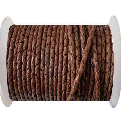 CORDON ROND EN CUIR TRESSÉ - 4 MM - SE/PB/10-NUT pour la vente par Sun Enterprises B.V.