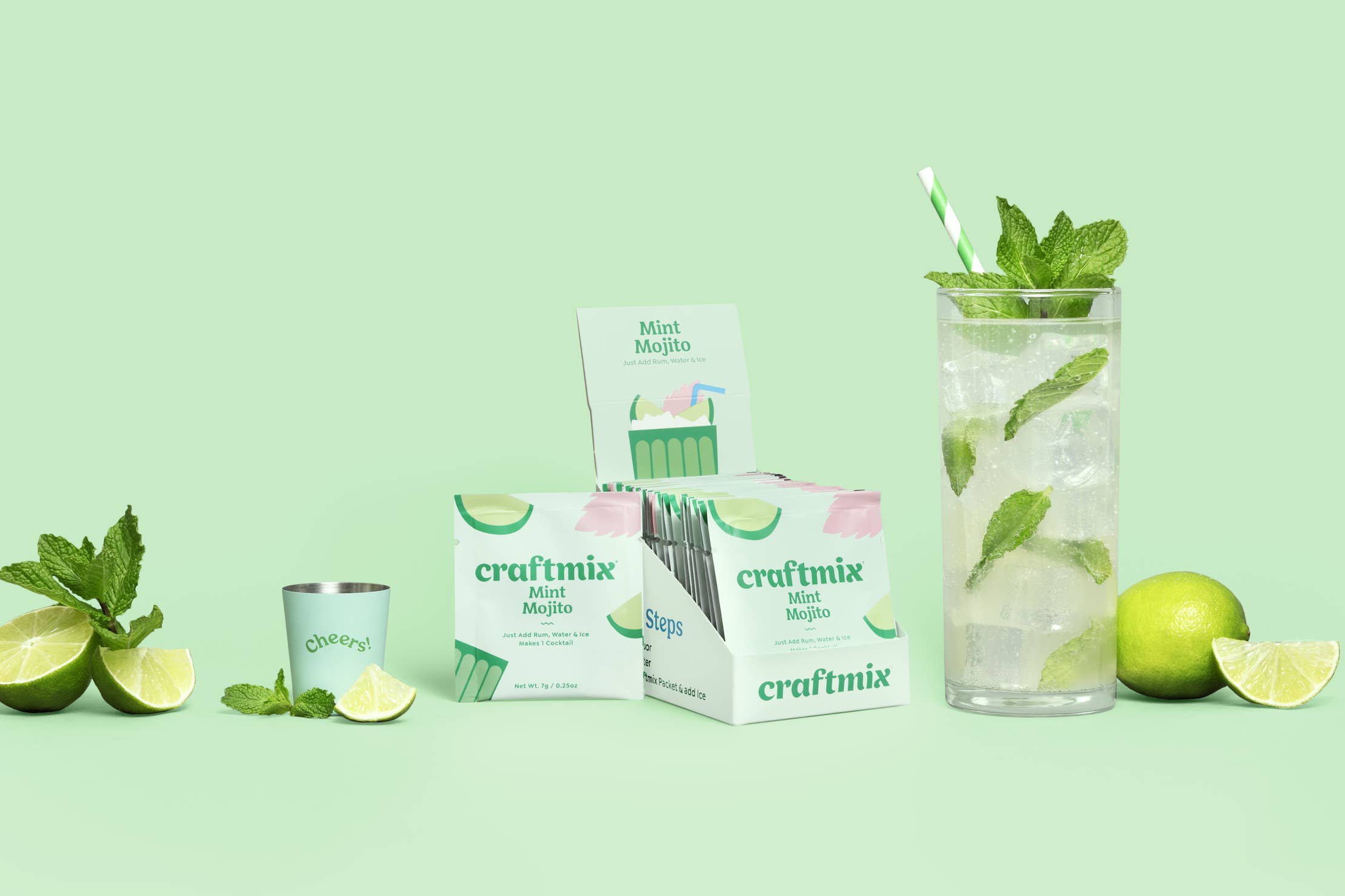Craftmix – Mistura de coquetel/xarope por atacado – Misturadora Mint Mojito Cocktail/Mocktail - 24ct Caddy