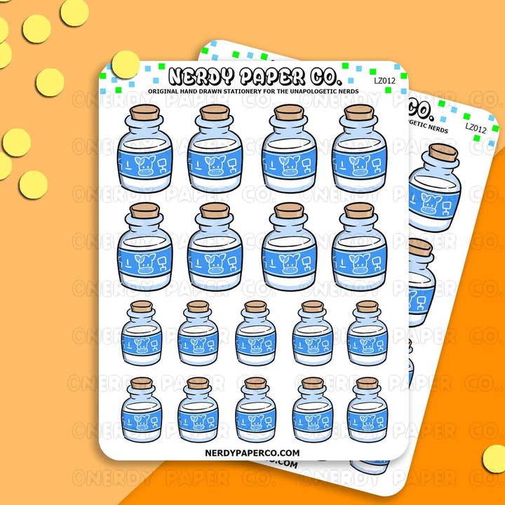 MJÖLK - Handritade Planeringsklistermärken - Deco - LZ012 för wholesale av NERDY PAPER CO.