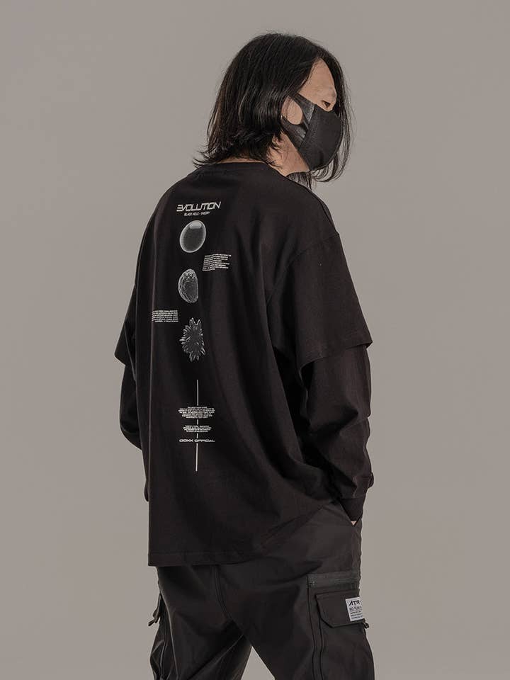 niepce - Wholesale Screen Printed T-Shirt - Unisex - CRO778 Tech Evolution Long Sleeves Tee4