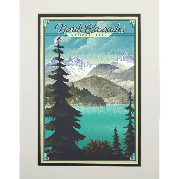 Lantern Press - Wholesale Art Print - MATTED PRINTS North Cascades National Park Lithograph