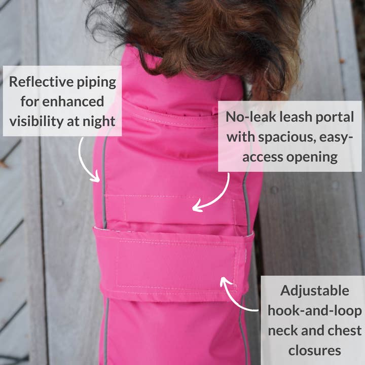 DJANGO - Wholesale Pet Raincoat - Dog - City Slicker Dog Jacket & Raincoat - Cerise Pink3