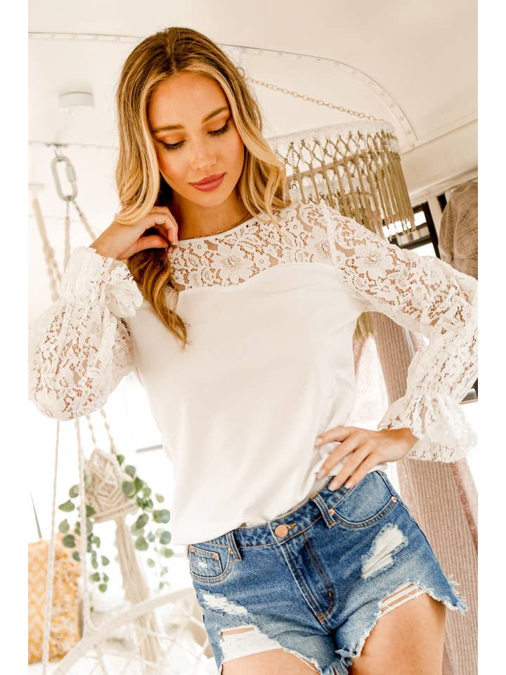 Vine & Love - Wholesale Blouse - Women's - Round Neck Elegant Fashionable Jersey Blouse VT6043712